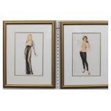 SET OF 2 DECO PIN UPS BY ALBERTO VARGAS