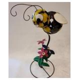 Metal Bee with Flowers, 27 x 16