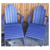 Pair Adirondack Chairs w/ Stools