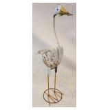 Metal Crane Planter w/ Fish, 44" Tall