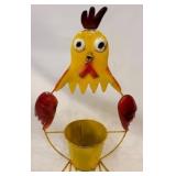 Chicken Metal Planter 31" Tall