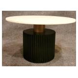 Chelsea House Marble top Ribbed Base Table