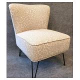 Hairpin Leg, Snow Leopard Upholstered Chair