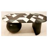 Wildwood Geometric Oval Marble Coffee Table