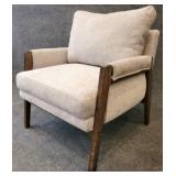 Gray Upholstered Arm Chair