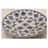 Blue & white round platter