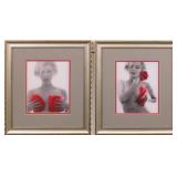 SET OF 2 MARILYN MONROE RED ROSES BY TOM KELLY