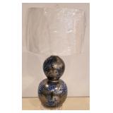 Wildwood incised pottery lamp 31"