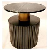Chelsea House Ribbed Black Stand w/ Marble Top