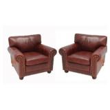 Pair Hardwick Leather Chairs by LEA Leather