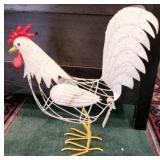 White Metal & Wire Chicken