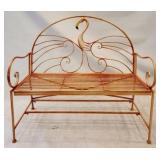 Metal Flamingo Back Garden Bench