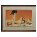 NUDE ON TIGER RUG GICLEE BY ALBERTO VARGAS