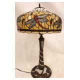 Dragonfly Stained Glass Lamp 34"