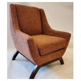 Burnt Orange Upholstered Arm Chair