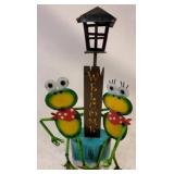 Metal Pair of Frogs with Lantern 31 x 18