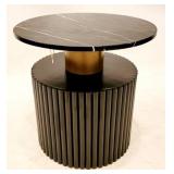 Chelsea House Ribbed Black Stand w/ Marble Top