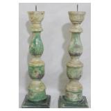 Pair Wooden Candle Prickets 11.5"