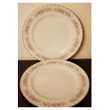 2 Teahouse Rose Plates - 10.5" round