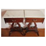 2 Marble-top Stands - 29" x 18" x 14"