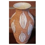 Signed Pottery Vase - 8" tall