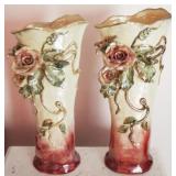 Pair of Heather Goldmine Vases - 17" tall