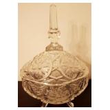 Glass Candy Dish - 11" tall