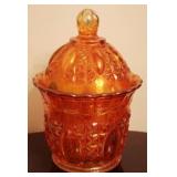 Carnival Glass Candy Dish - 7" tall