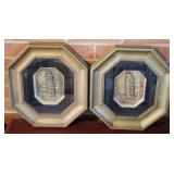 2 Framed Prints - 13.5" x 12"