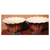 2 Oriental Vases - 9.5" x 11" x 6"