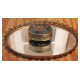 Brass Tray and Trinket Box Set