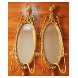 Pair of Mirrored Candle Holders - 36" x 10"