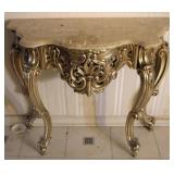 Faux Marble-top Table - 36" x 15" x 32"