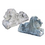 2 Concrete Lions - 17" x 27" x 12"