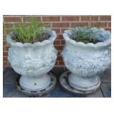2 Concrete Planters - 21" x 18"