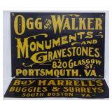 2 Vintage Virginia Cardboard Signs 10x14