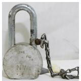 Vintage Norfolk & Western Railroad Lock 5"