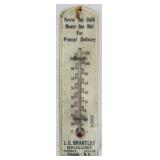 JC Brantley, Raleigh, NC Thermometer 9.5x3