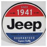Jeep Metal Sign - 12" round
