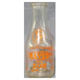 Mayer and Son Glass Milk Bottle 10"