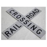 2 pc. Railroad Crossing Metal Sign - 48" x 9" each