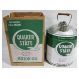 5 Gallon Quaker State Motor Oil Can w/ Box