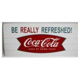 Coca-Cola Fish Tail Metal Sign - 39" x 18"