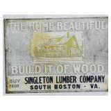 Singleton Lumber Co. Sign 14x19.5