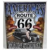Route 66 Metal Sign - 16" x 12.5"