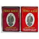 2 Prince Albert Tobacco Tins 4.5"