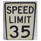 Speed Limit 35 Metal Sign - 18" x 24"