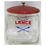 Lance Glass Store Jar, Metal Lid 8.5x8x9