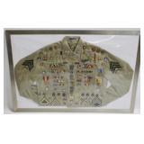 Framed U.S. Military Shirt w/ Collection of Pins