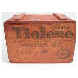 Tiolene Motor Oil Wood Crate - 13" x 13.5" x 18"